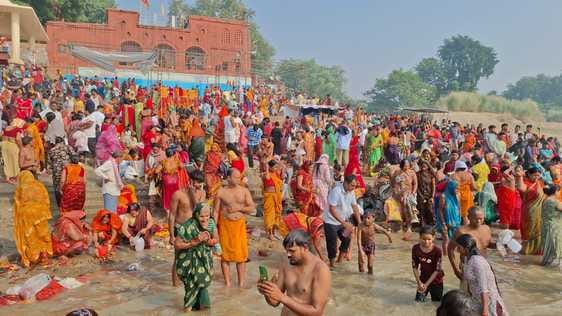 A dip of faith was taken with good wishes, the atmosphere was like a fair.