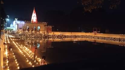 The ghats were illuminated with lamps on Dev Deepawali