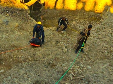 Bike falls into a deep ditch, father dies, son injured