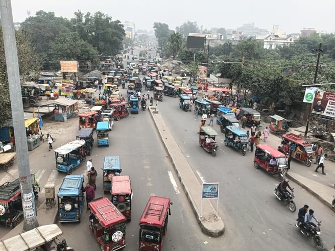 Traffic system affected by illegal vehicles at Bareilly Mod intersection