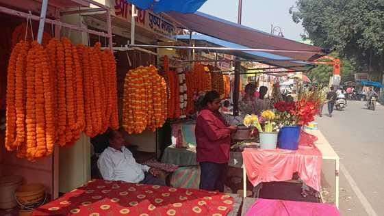 The pavilion will be fragrant with flowers from Kolkata and Varanasi