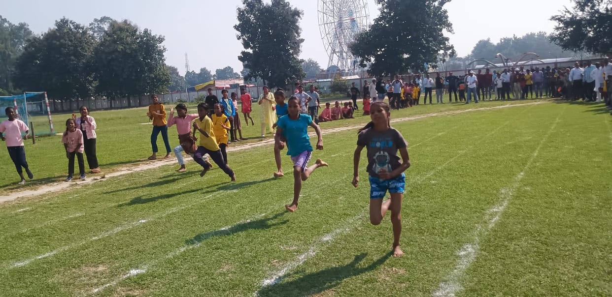 Students showed their strength in district level sports.