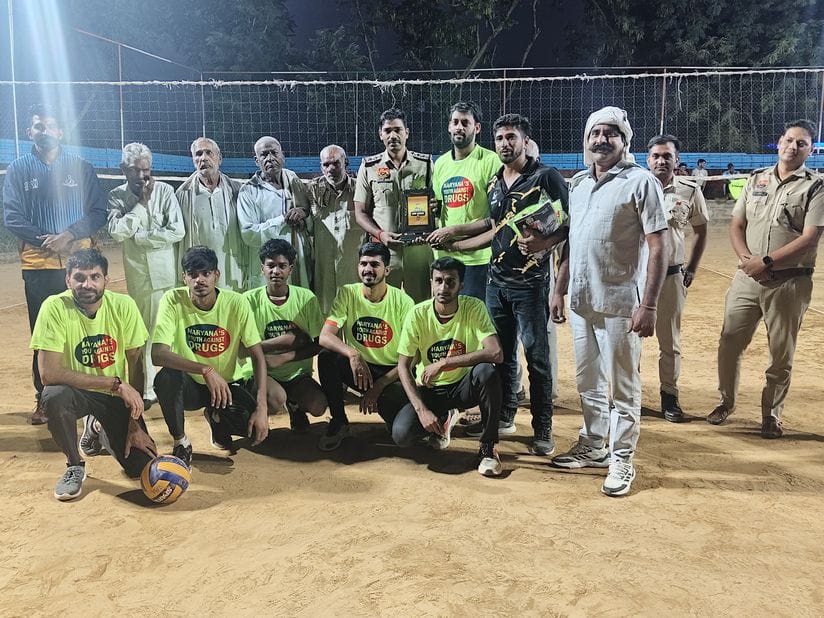 The winning team was awarded a trophy