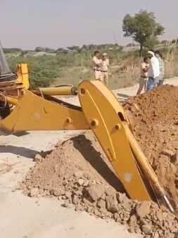 The administration closed the road built on the Panchayat land.