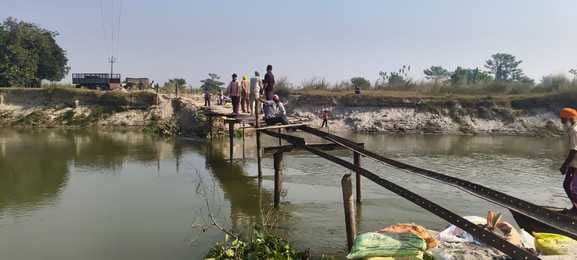 When their demands were not heard, the villagers built a temporary bridge themselves