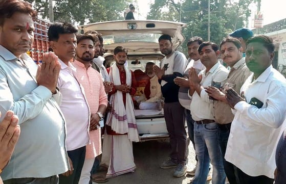 Kalash Yatra was taken out with great pomp before Rudra Maha Yagya.