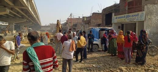 Villagers stage sit-in protest against construction of elevated road