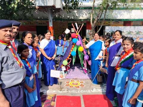 Scouts and Guides set up tents and presented colourful programmes.