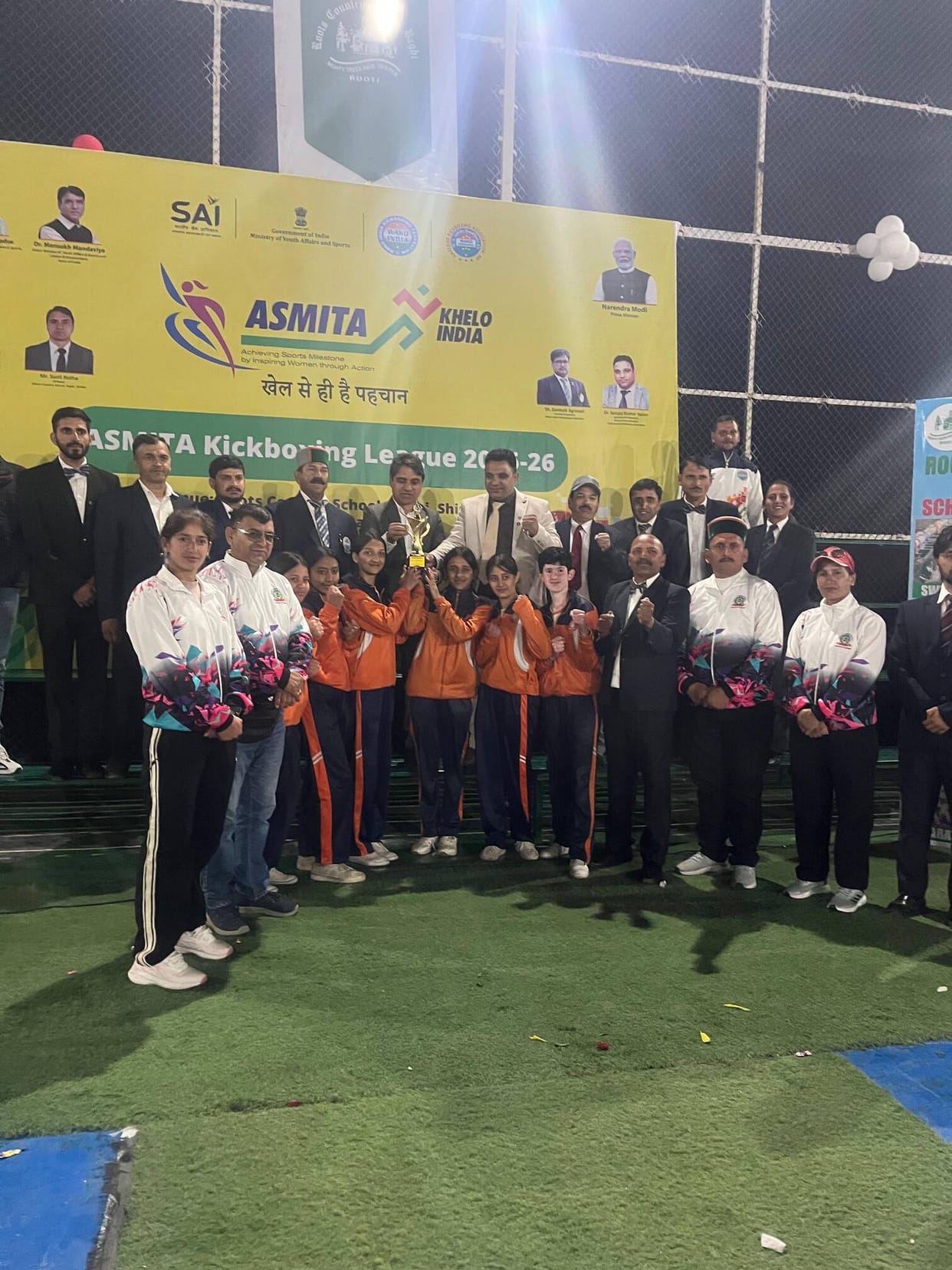 In the Khelo India Asmita Kickboxing League competition held in Baghi, Sunshine School Rohru won the overall title.
