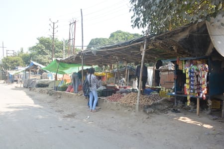 People are troubled by illegal encroachment on the road in front of Vijay Nagar police station.