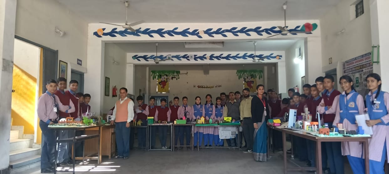 Students presented models at the science exhibition.