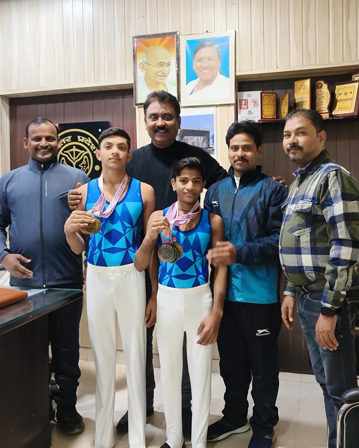 Arpit won the gold medal in gymnastics