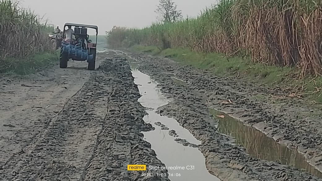 Roads are still filled with mud, making it difficult to reach the fields