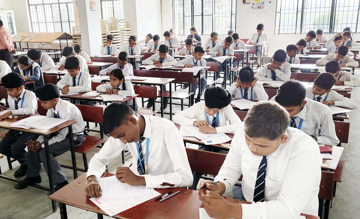 Children showed enthusiasm in the Olympiad exam