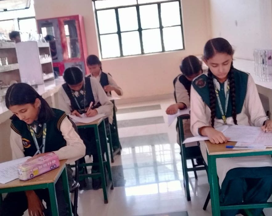 Students displayed their intellectual talent in the Olympiad examination.