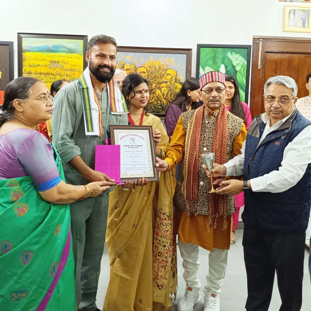 Rahul wins award at 5th All India Contemporary Art Exhibition