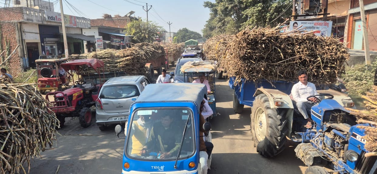Technical fault in sugar mill, jammed