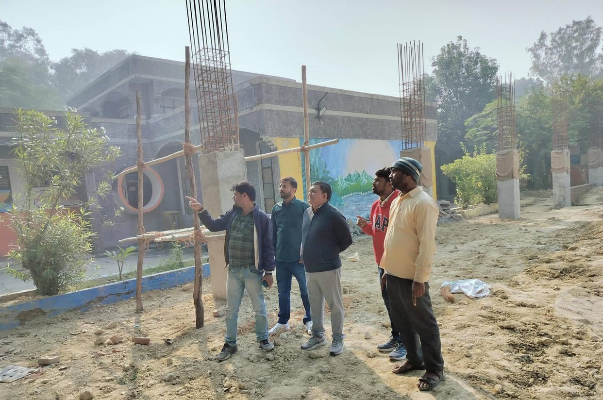 Construction of courtyard begins at Jawahar Navodaya Vidyalaya