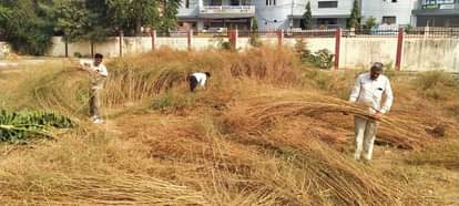 Roadways employees cleaned the Mahendragarh sub-depot.