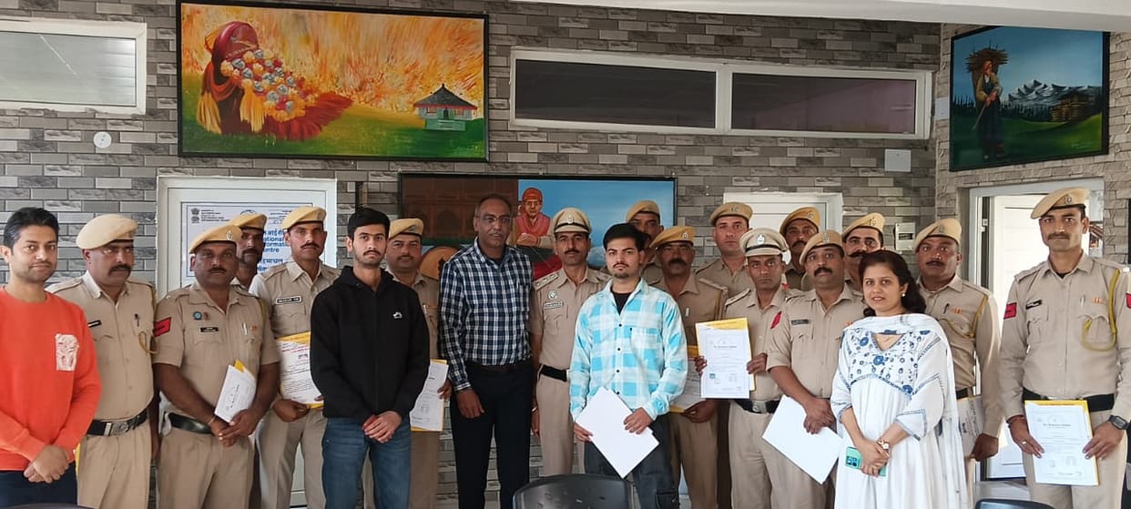 Certificates awarded to trained home guards and volunteers