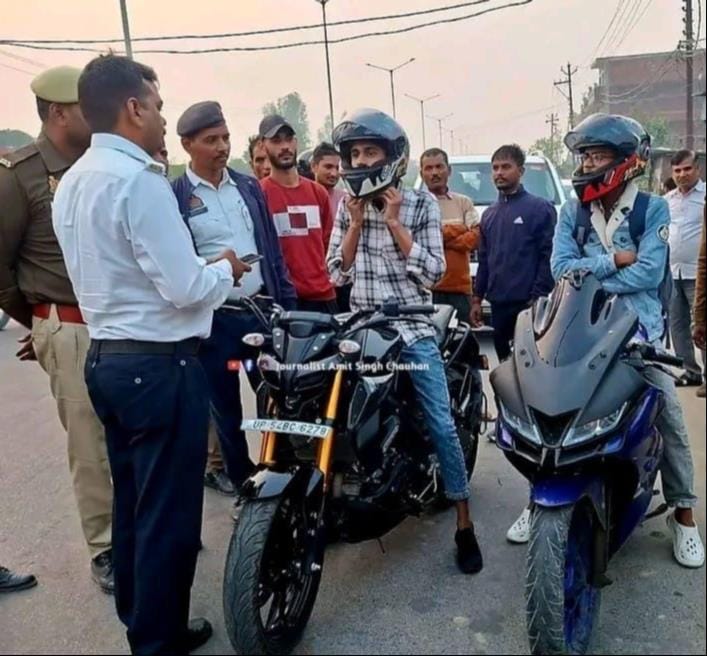 Two youths performing stunts on their bikes were fined Rs 20,000 each.