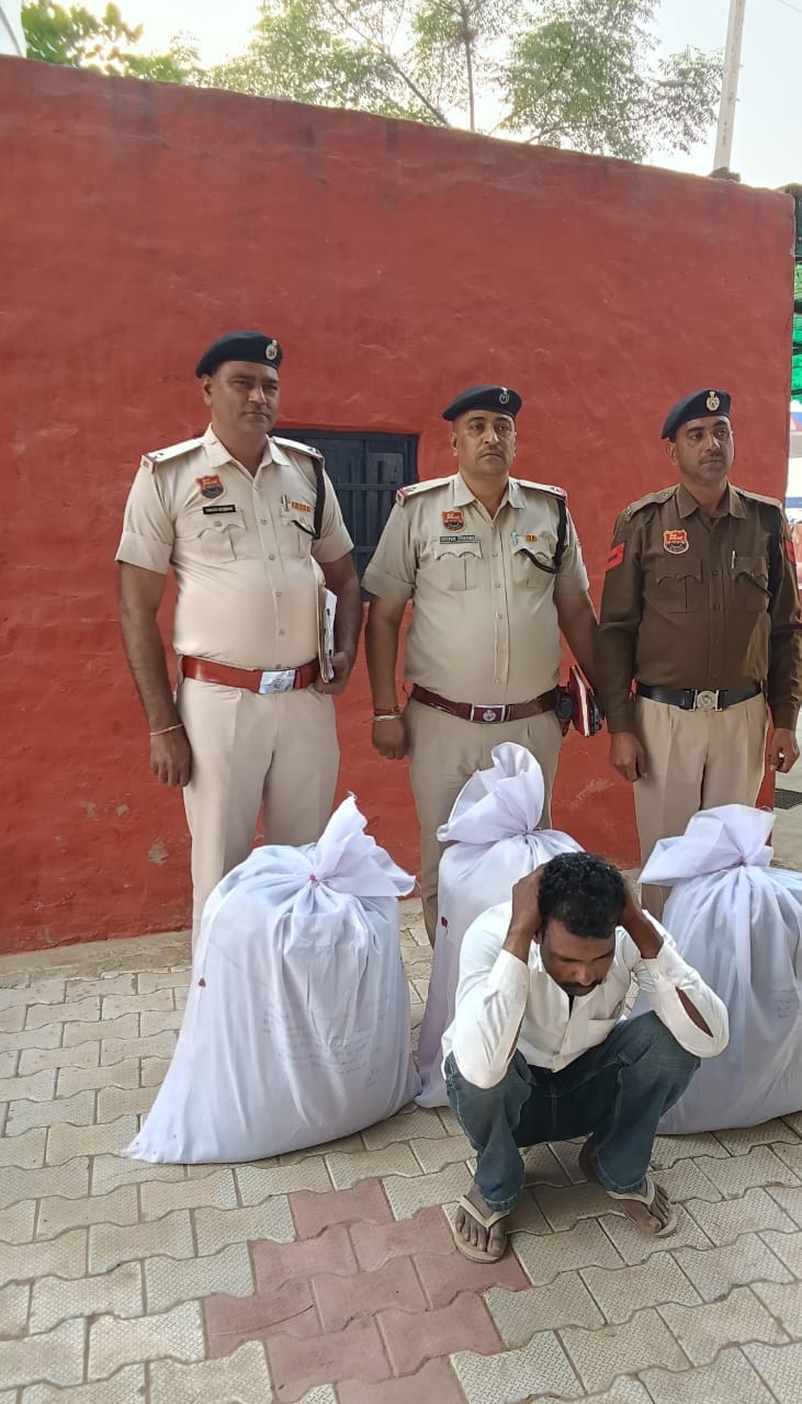 46 kg 800 grams of poppy husk recovered from a vehicle near the Rajasthan border