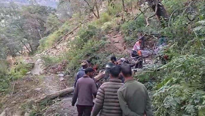 The people of Seku reach the village after covering a four-km walk.