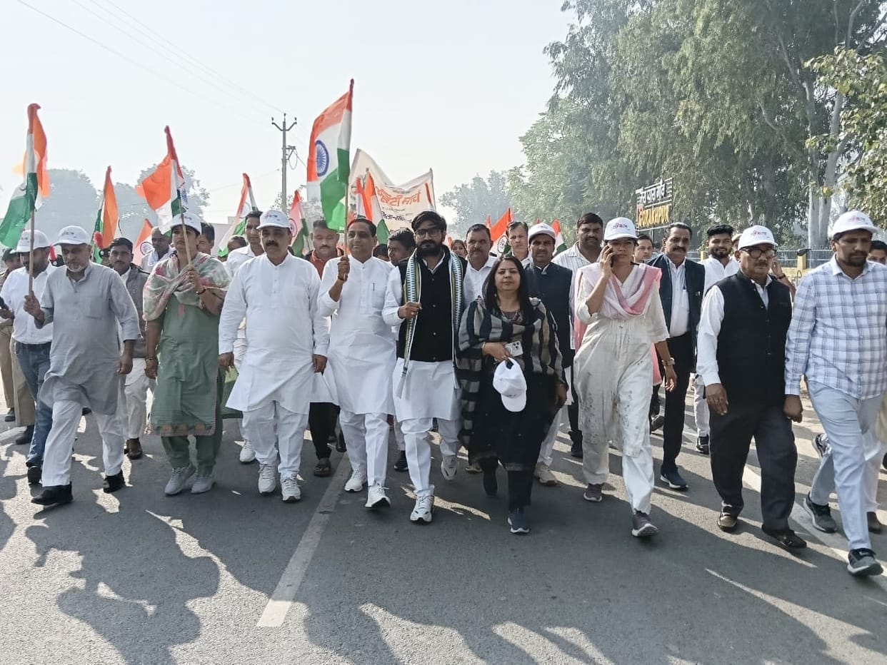 Foot march in Gorakhpur on the 150th birth anniversary of Sardar Patel