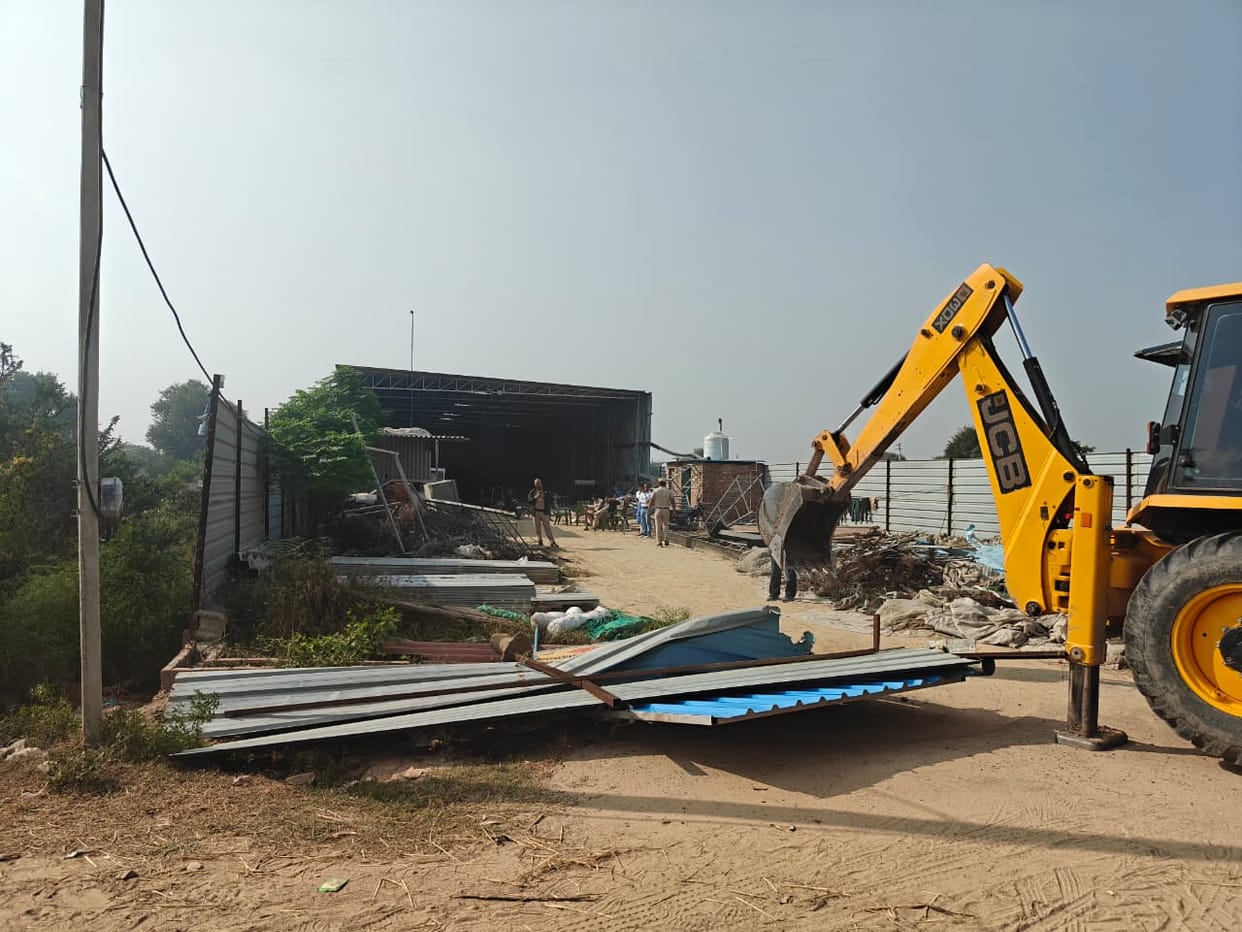 Bulldozer runs in the colony cut in two and a half acres