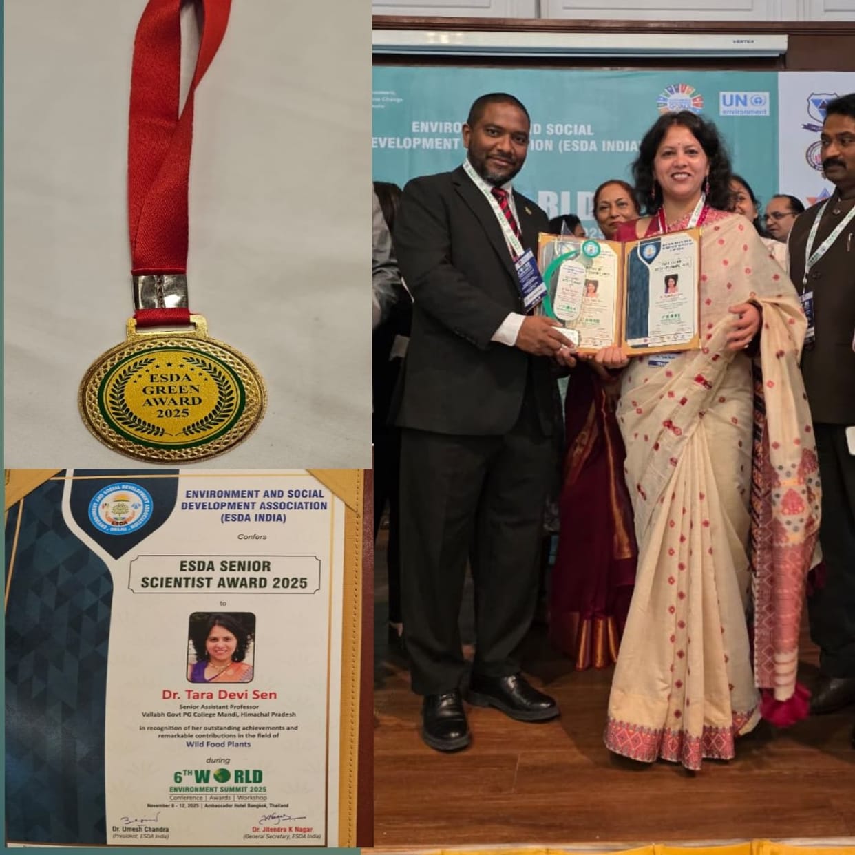 Dr. Tara Devi Sen receives Senior Scientist Green Award in ThailandDr. Tara Devi Sen receives Senior Scientist Green Award in Thailand