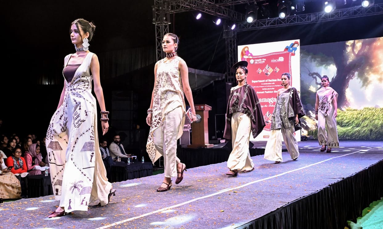 Ramp walk in a special attire inspired by tribal art
