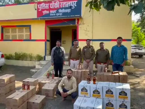 Dungarpur News: Illegal Liquor Smuggling Hidden Behind Sanitary Napkin Box; 50 Cartons Seized, Driver Arreste