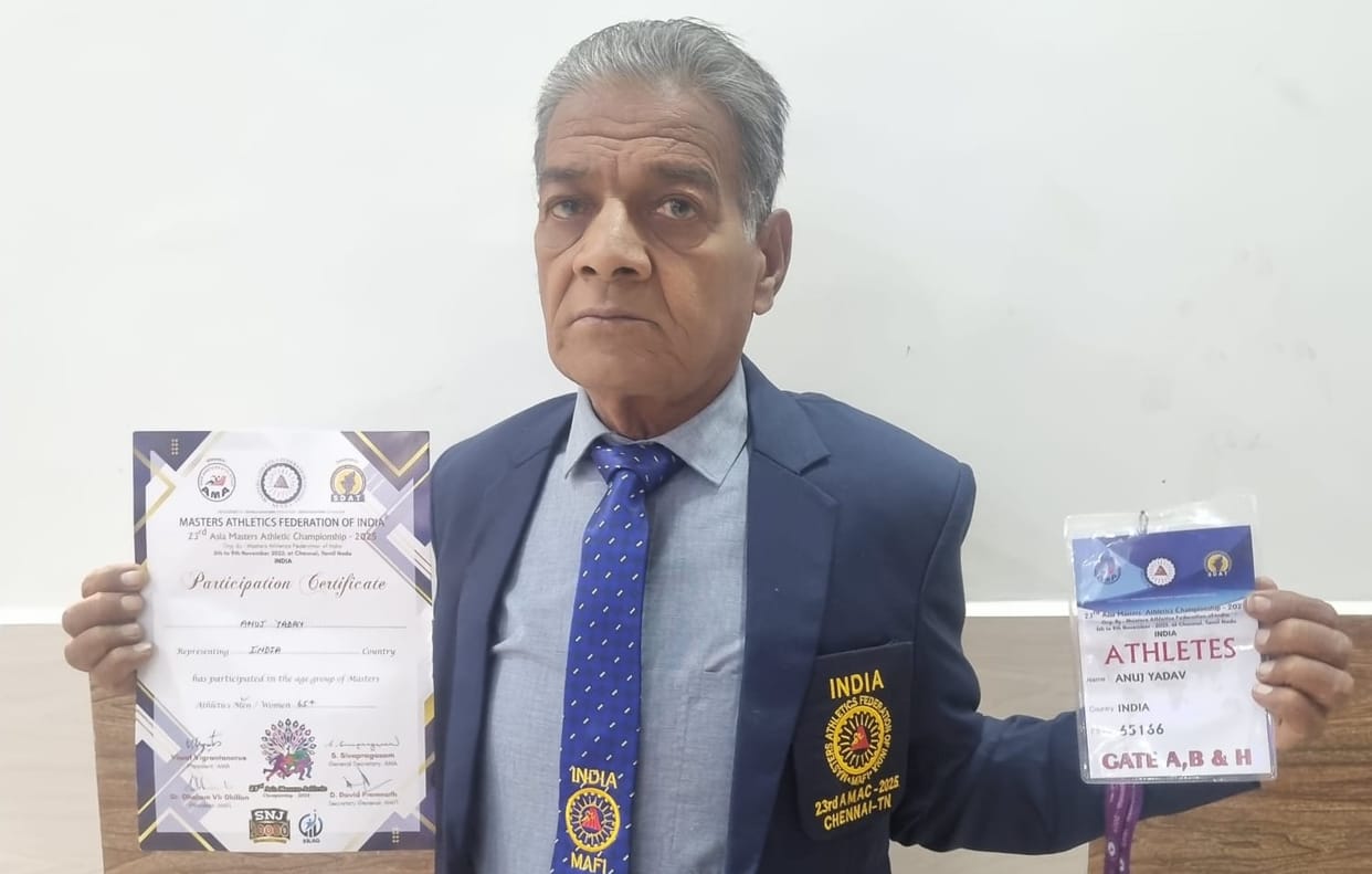 68-year-old Anuj Yadav participated in the Asian Masters Athletics Championship.