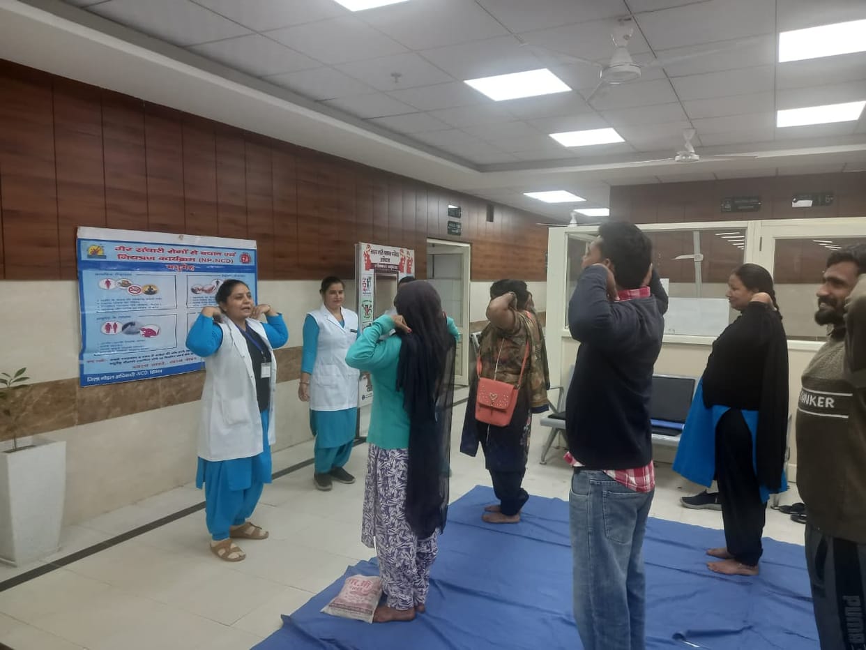 Patients were examined and taught how to prevent diabetes.