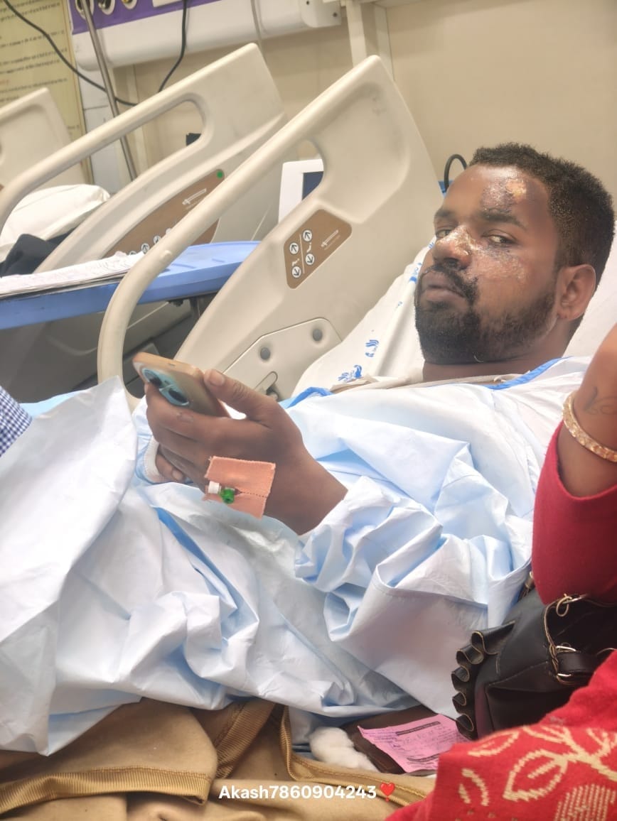 I was waiting for a tempo...suddenly there was an explosion, when I regained consciousness I was in the hospital.