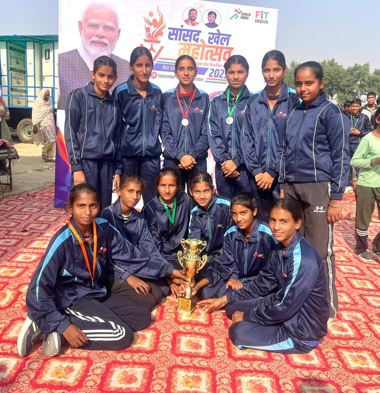 Won two gold medals in Kho-Kho and a silver in Kabaddi