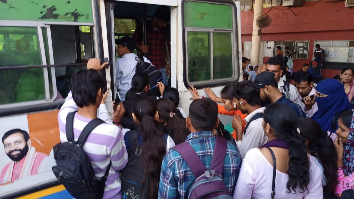 Due to lack of roadways buses in the afternoon, people are reaching home after dark