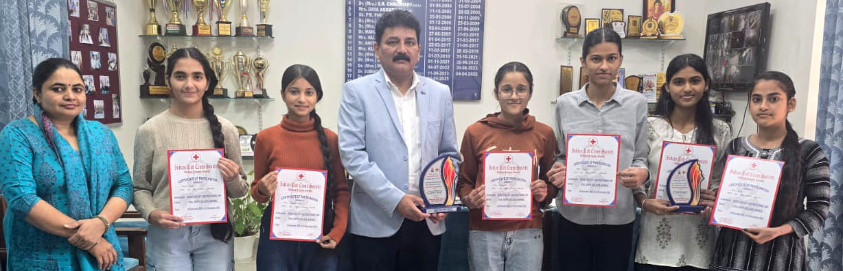 12 girl students were awarded for their outstanding performance.