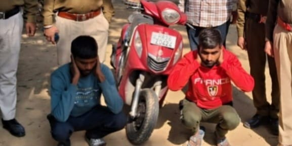 Two accused arrested for stealing a scooter