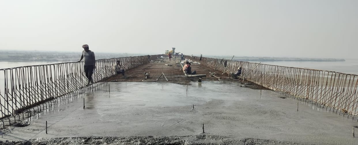 Bridge construction begins at Mahmadganj Madayan GhatBridge construction begins at Mahmadganj Madayan Ghat