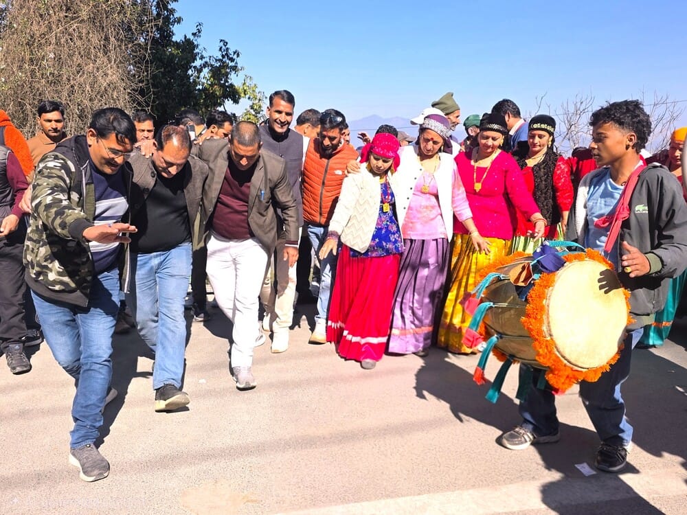 Celebrated Bagwal in Mussoorie by dancing to the beats of drums.