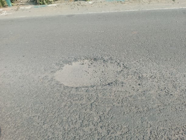 Potholes on the roads cause traffic problems