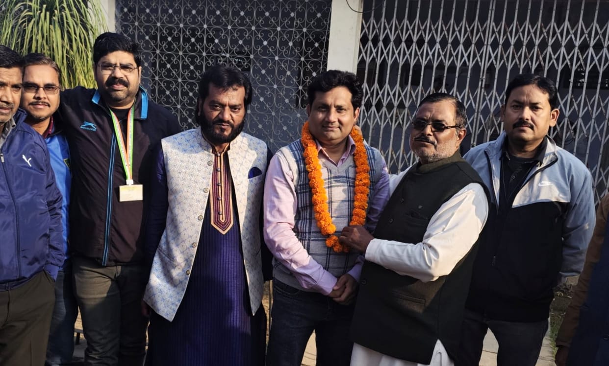 National Joint Secretary was welcomed with a garland.