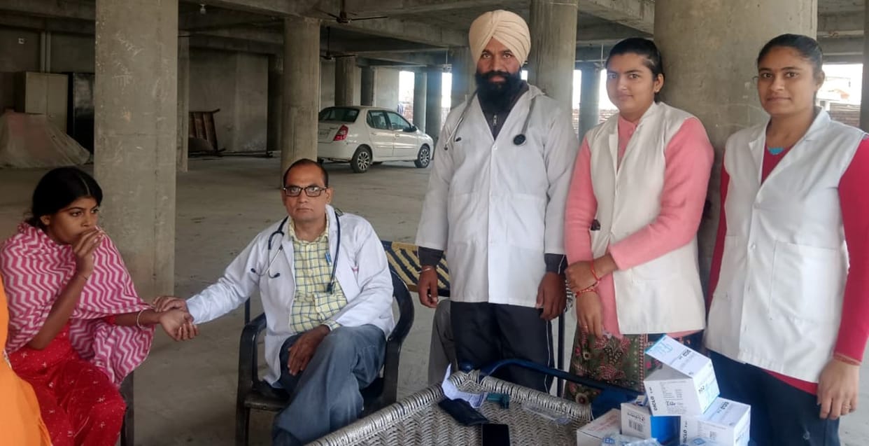 Health check-up of 78 villagers in the camp