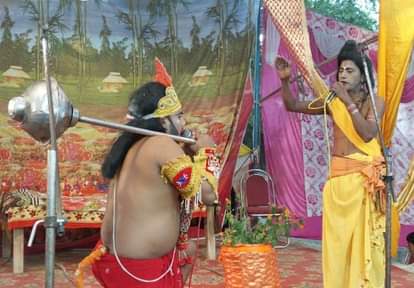 Lord Shri Ram broke the bow in Sita's swayamvar.