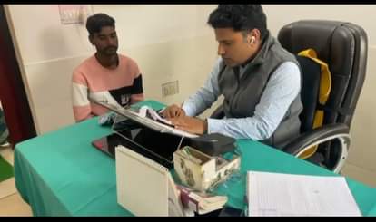 Health Fair: Patients arrived with breathing and knee pain.