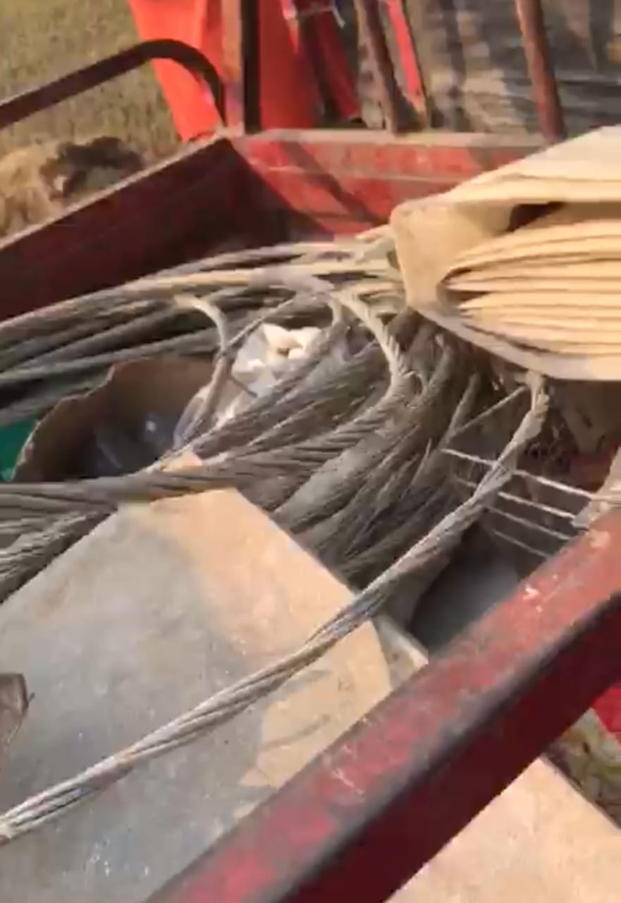 A mother and son were beaten by miscreants after they filmed the sale of electric wire.