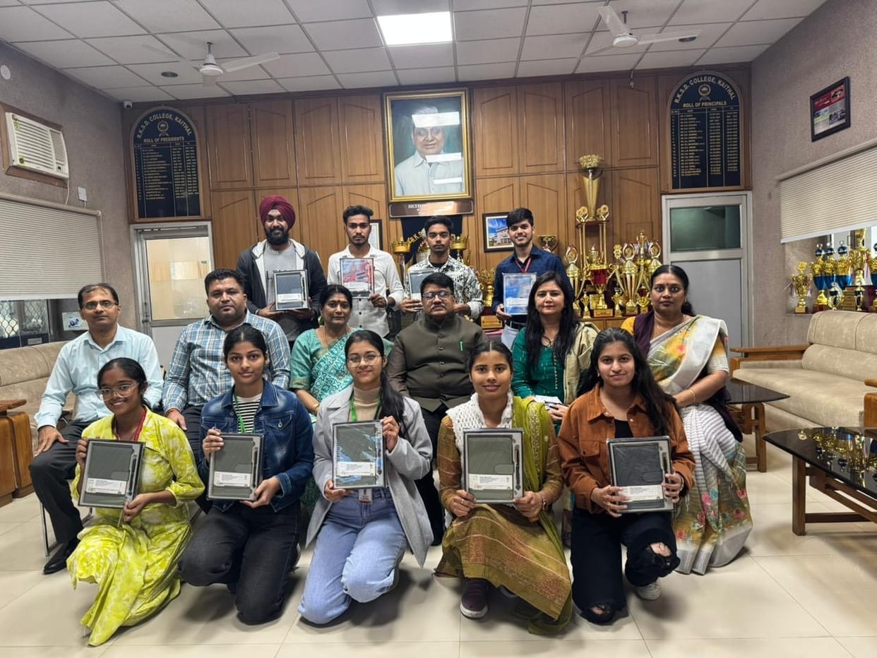 Bharti, Leena and Khyaati's team came first in the business plan.