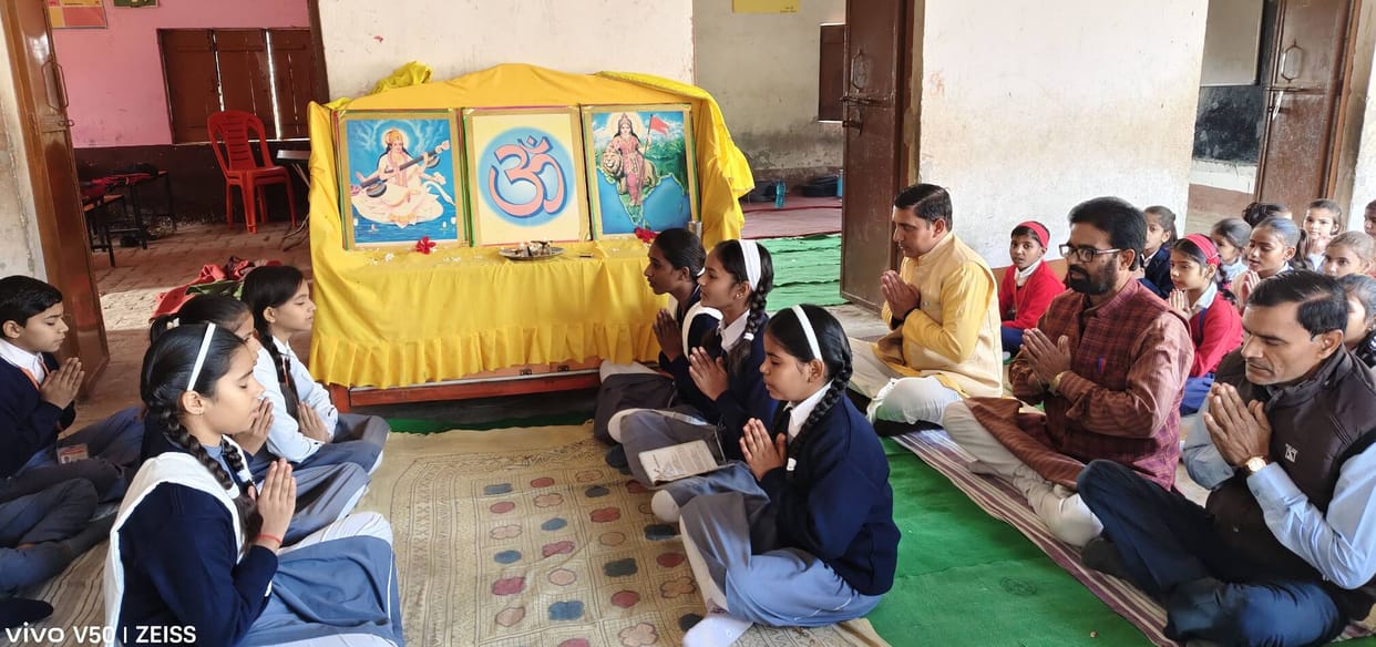 A team of three inspectors reached the Shishu Vidya Mandir in Bagrain.