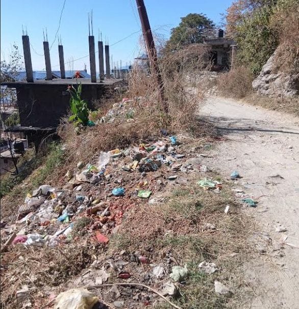 The state of filth in ward number four of Dansa Panchayat